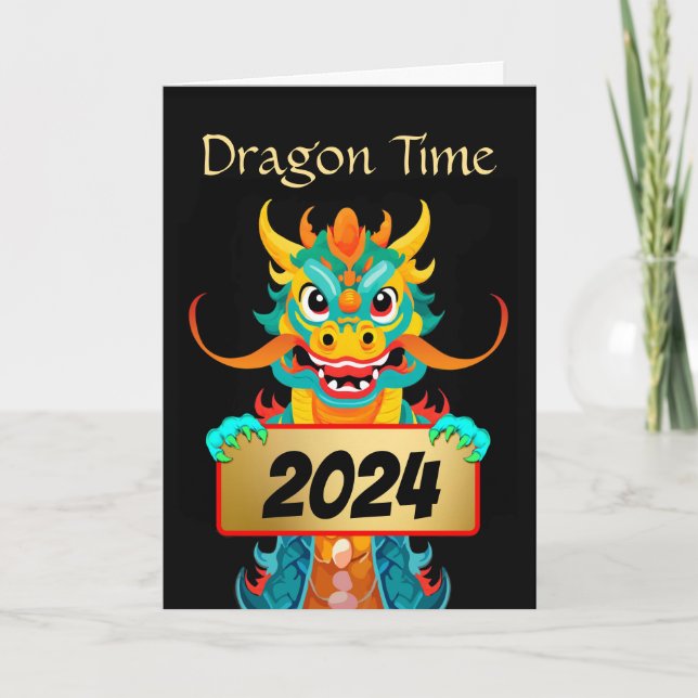 Tarjeta Festiva Para los niños, el Año Nuevo Chino del Dragón agre (Anverso)