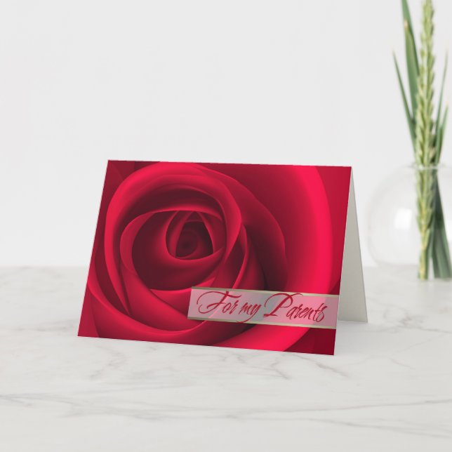 Tarjeta Festiva Para los padres en El día de San Valentín (Anverso)