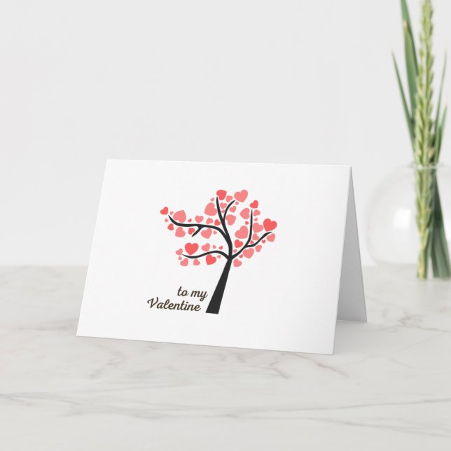 Tarjeta Festiva Para mi San Valentín - Diseño moderno de árbol del (Anverso)