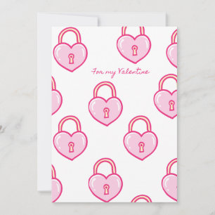 Tarjeta Festiva Para Mi Valentín — Patrón de Cerradura de Corazón 