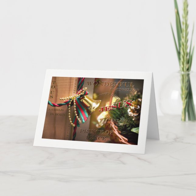 Tarjeta Festiva Para nosotros un niño nace Navidades cristianos sa (Anverso)