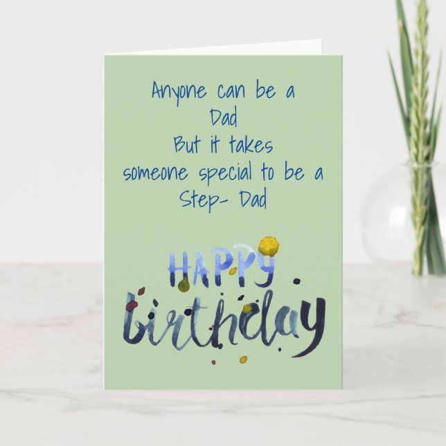 Tarjeta Festiva Para Padrastro Cumpleaños Especial (Anverso)