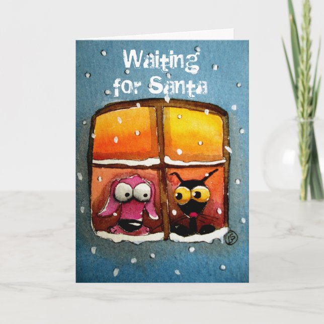 Tarjeta Festiva Para Santa que espera (Anverso)