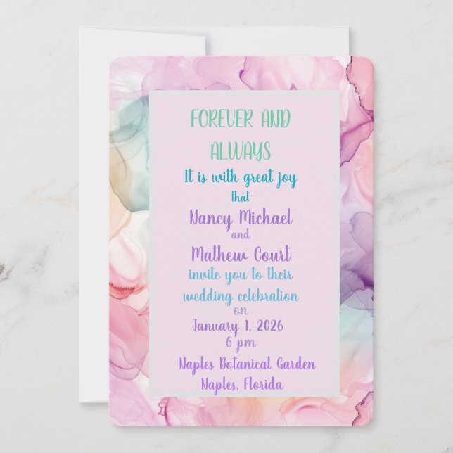 Tarjeta Festiva para siempre es con gran alegría (Anverso)