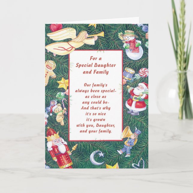 Tarjeta Festiva Para una hija especial y una familia (Anverso)