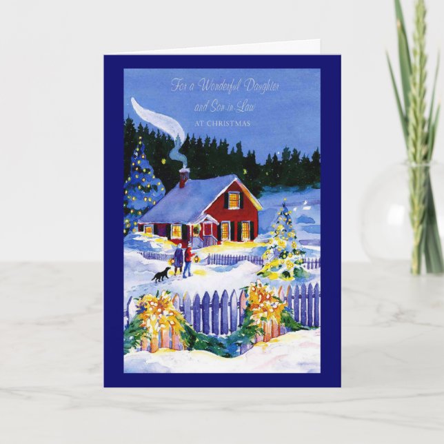 Tarjeta Festiva Para una hija y un yerno maravillosos (Anverso)