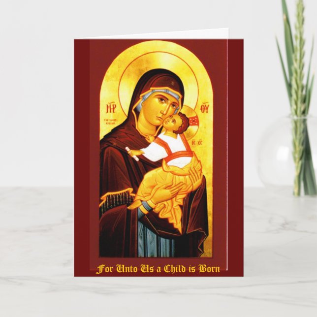 Tarjeta Festiva Para Unto Us nace un niño (Anverso)