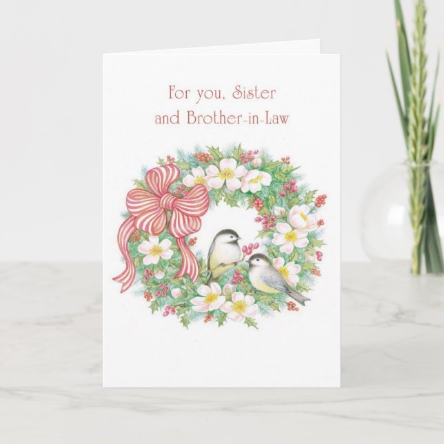 Tarjeta Festiva Para usted, la hermana y el cuñado (Anverso)