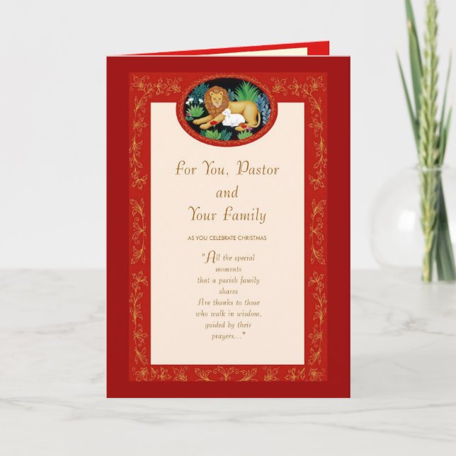 Tarjeta Festiva Para usted, Pastor y su familia (Anverso)