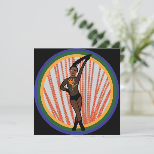 Tarjeta Festiva Paradise Dancer A Holiday Card (Anverso de pie)