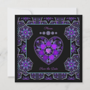 Tarjeta Festiva Paraguas morados y corazones .7