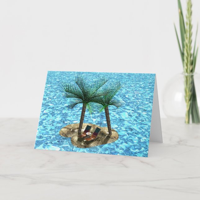 Tarjeta Festiva Paraíso para dos (Anverso)