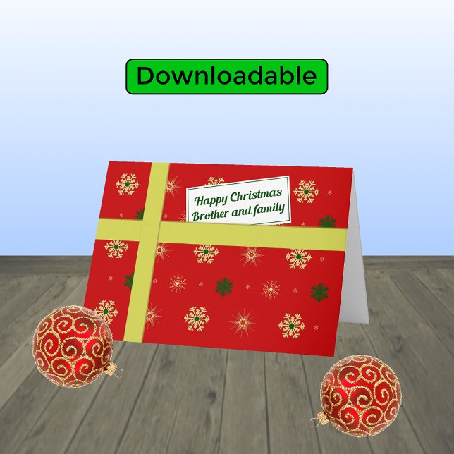 Tarjeta Festiva Parcela de navidades rojos de la familia Brother (Subido por el creador)