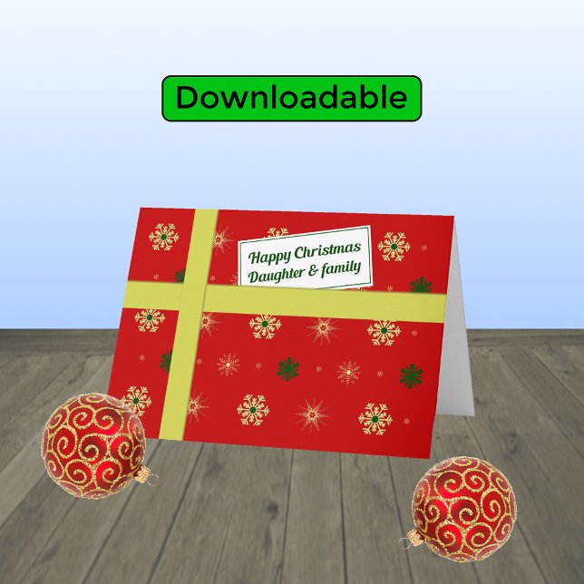 Tarjeta Festiva Parcela de navidades rojos familiares y de hijas (Subido por el creador)