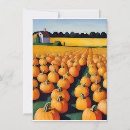Tarjeta Festiva parche de calabaza de Halloween de otoño