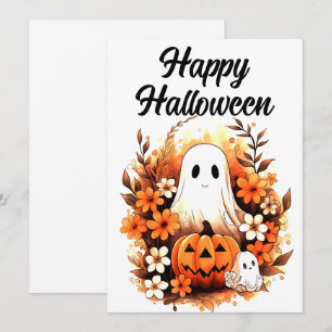 Tarjeta Festiva Parche de calabaza encantado