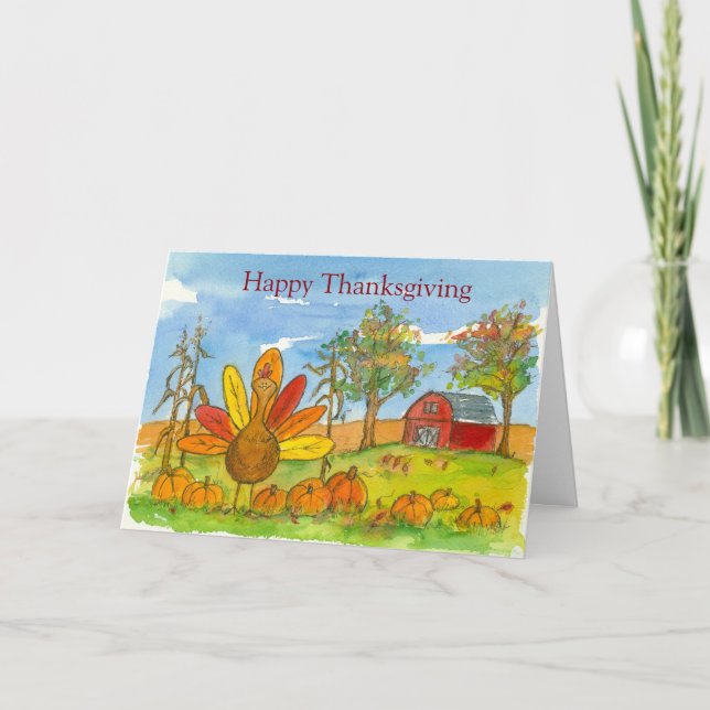 Tarjeta Festiva Parche de calabaza para el Barn Rojo de Turquía (Anverso)