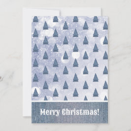 Tarjeta Festiva Parche de escenas de invierno con un árbol de deni