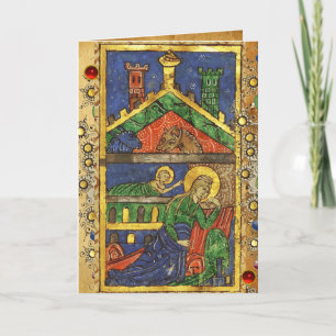 TARJETA FESTIVA PARCHE DE NATIVIDAD CON BENDICIONES DE NAVIDADES I