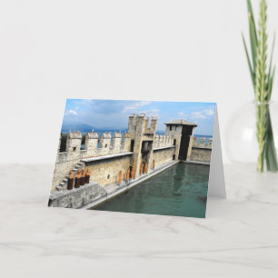 Tarjeta Festiva Paredes del castillo, Sirmione, Lago de Garda, Ita