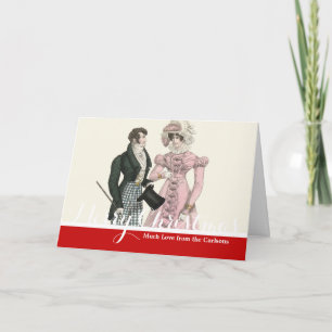 Tarjeta Festiva Pareja Boda Antigua 1823 Hombre Mujer Moda
