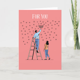 Tarjeta Festiva Pareja caprichosa "Para ti robaría las estrellas"