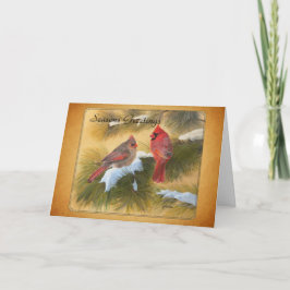 Tarjeta Festiva Pareja de cardenales