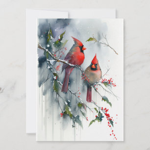 Tarjeta Festiva Pareja de cardenales