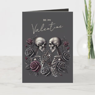 Tarjeta Festiva Pareja de esqueletos góticos, San Valentín románti