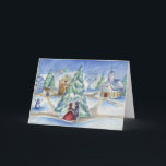 Tarjeta Festiva Pareja de Navidades de Victoria<br><div class="desc">Esta carta tiene un encanto anticuado. El diseño es de una pintura acuarela.</div>