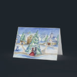 Tarjeta Festiva Pareja de Navidades de Victoria<br><div class="desc">Esta carta tiene un encanto anticuado. El diseño es de una pintura acuarela.</div>
