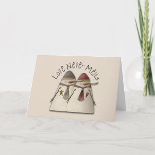 Tarjeta Festiva Pareja de Nieve