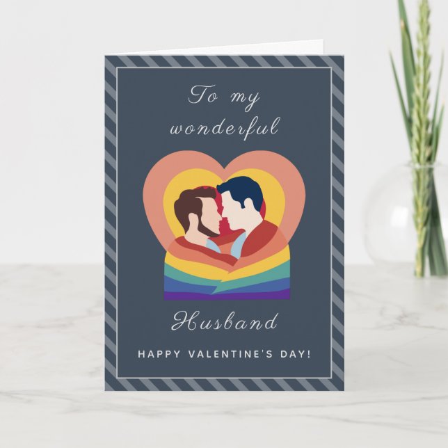 Tarjeta Festiva Pareja de orgullo gay El día de San Valentín de ma (Anverso)