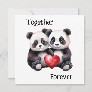 Tarjeta Festiva Pareja de pandas juntos Froever