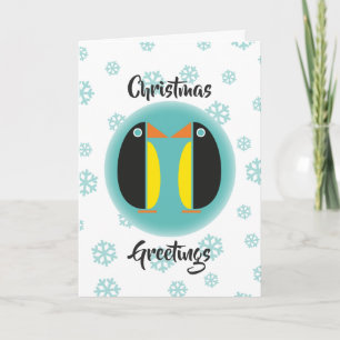 Tarjeta Festiva Pareja de Pingüino navidades