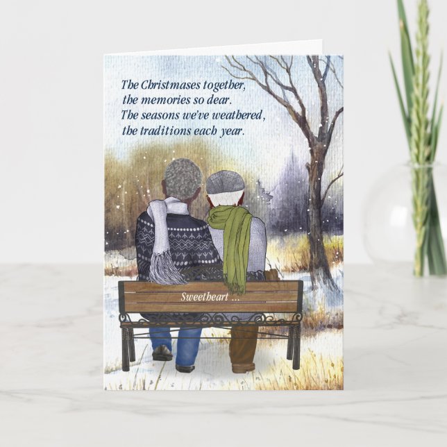 Tarjeta Festiva Pareja de por vida anciana pareja gay afroamerican (Anverso)