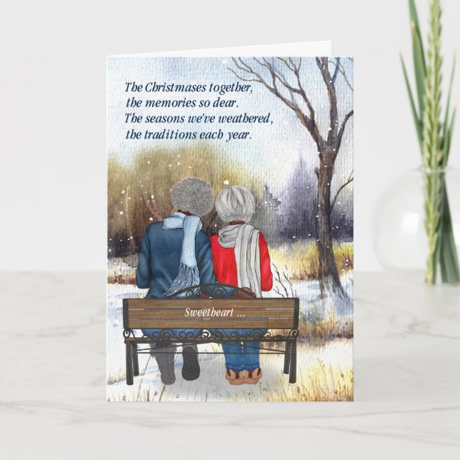 Tarjeta Festiva Pareja de por vida ancianas lesbianas afroamerican (Anverso)