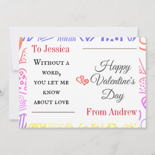 Tarjeta Festiva Pareja del Día de San Valentín Feliz Corazón Simpl