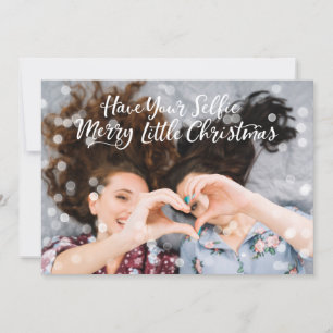 Tarjeta Festiva Pareja Foto Luces de hadas   Gracioso saludo de fe