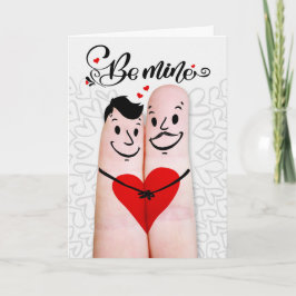 Tarjeta Festiva Pareja Gay Mía San Valentín Dedos Pareja