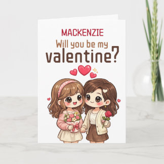 Tarjeta Festiva Pareja Gay Personalizada ¿Serás Mi San Valentín?
