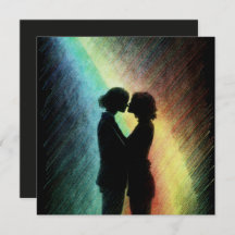 Pareja lesbiana en arcoiris