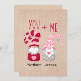 Tarjeta Festiva Pareja personalizado Gnome Valentine