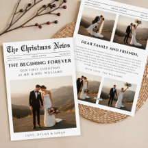 Pareja recién casada Foto de boda de periódico Nav