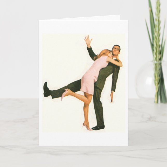 Tarjeta Festiva Pareja retro (Anverso)