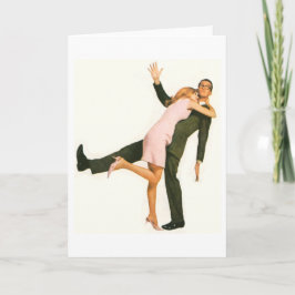 Tarjeta Festiva Pareja retro