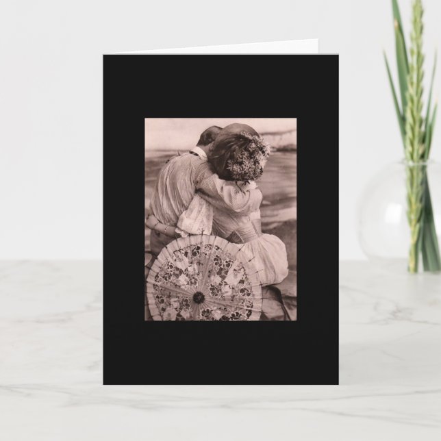 Tarjeta Festiva Pareja Vintage (Anverso)