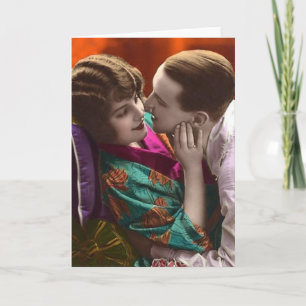 Tarjeta Festiva Pareja Vintage