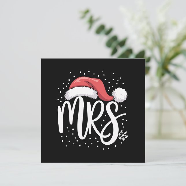 Tarjeta Festiva Parejas coincidentes Sr. Sra. Boda Xmas Ugly Santa (Anverso de pie)