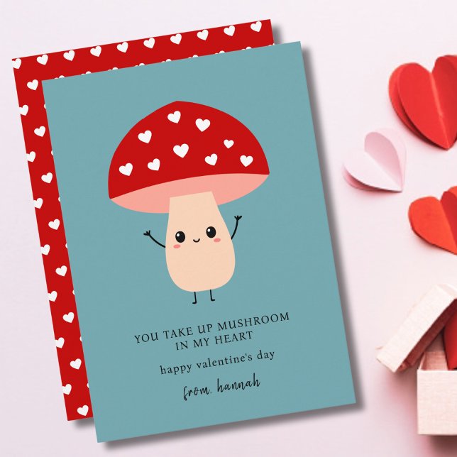 Tarjeta Festiva Parejas divertidas Corazón de champiñón Feliz San  (Subido por el creador)